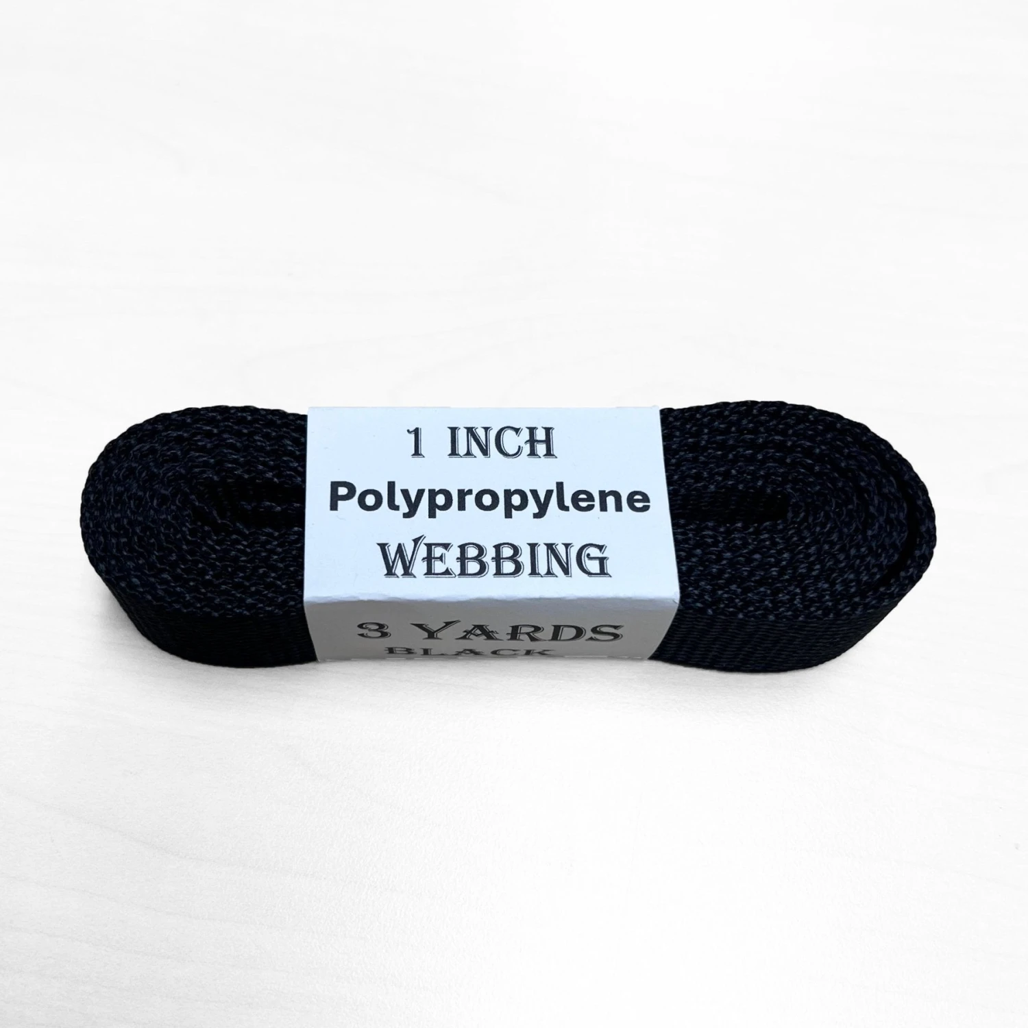 Black Polypropylene Webbing, 1" X 3 Yards 4 Black Polypropylene Webbing, 1" X 3 Yards - Image 2