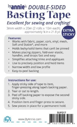 ByAnnie's Double Sided Basting Tape, 1/8in X 21-4/5yds -Sewing Supplies Store byannies double sided basting tape 18in x 21 45yds sewing accessories notions 979314