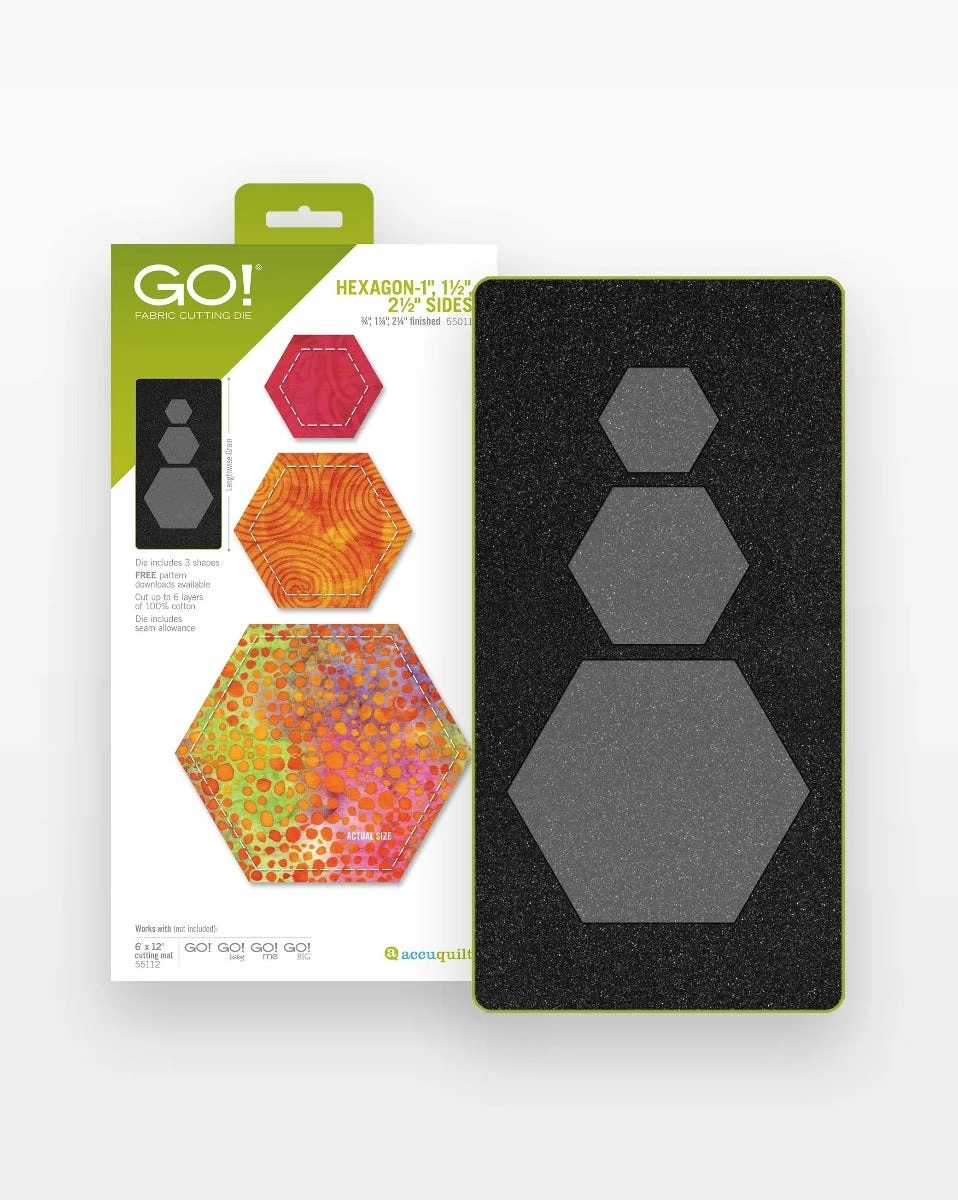 GO! Hexagon-1", 1 1/2", 2 1/2" Sides Die 3 GO! Hexagon-1", 1 1/2", 2 1/2" Sides Die