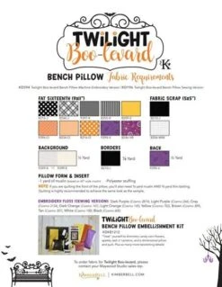 Kimberbell Twilight Boo-Levard (Hoop Size 5x7 Or Larger) Bench Pillow, Machine Embroidery Pattern CD -Sewing Supplies Store kimberbell twilight boo levard hoop size 5x7 or larger bench pillow machine embroidery pattern cd sewing accessories notions 725833