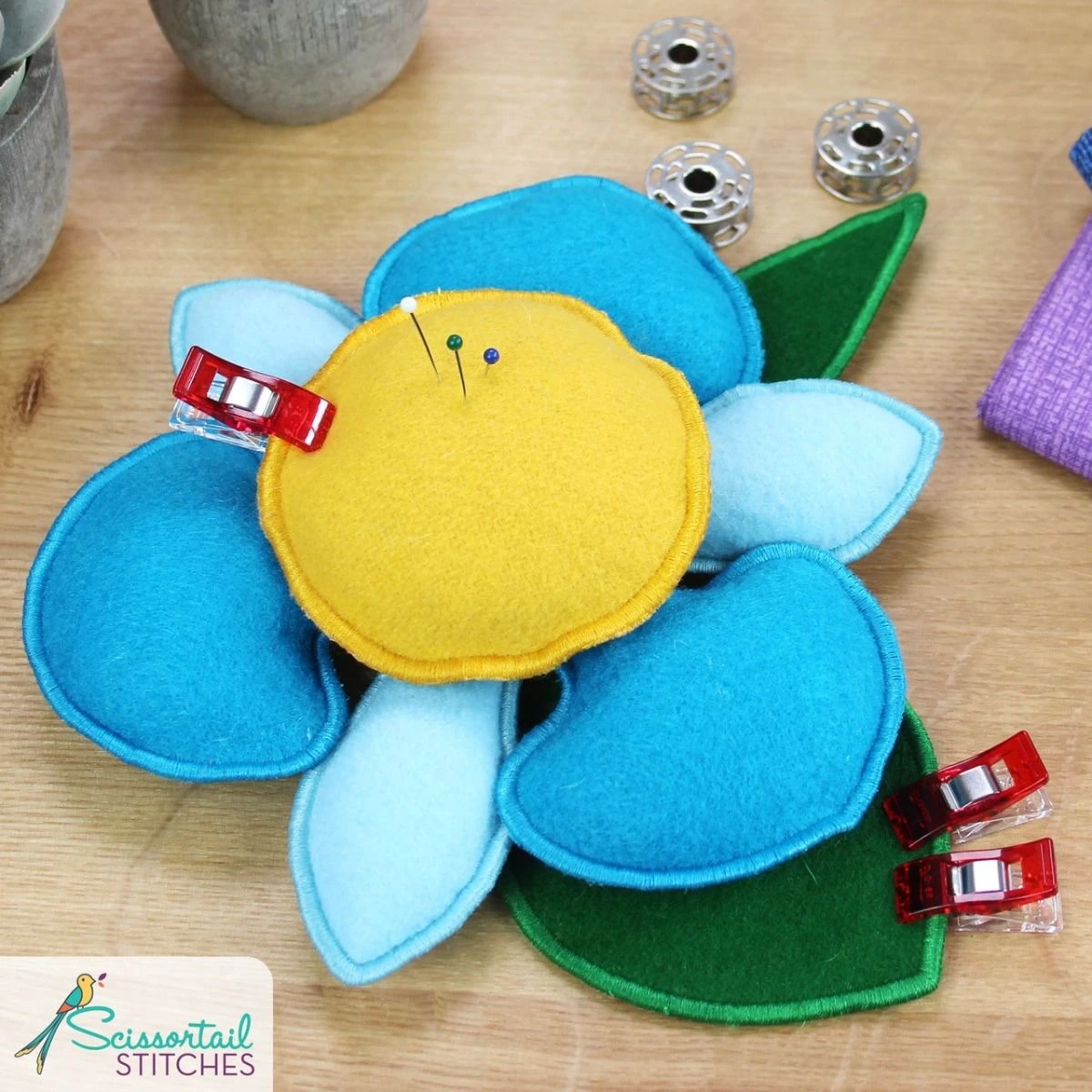 OESD Floral Blooming Pin Cushions 3 OESD Floral Blooming Pin Cushions