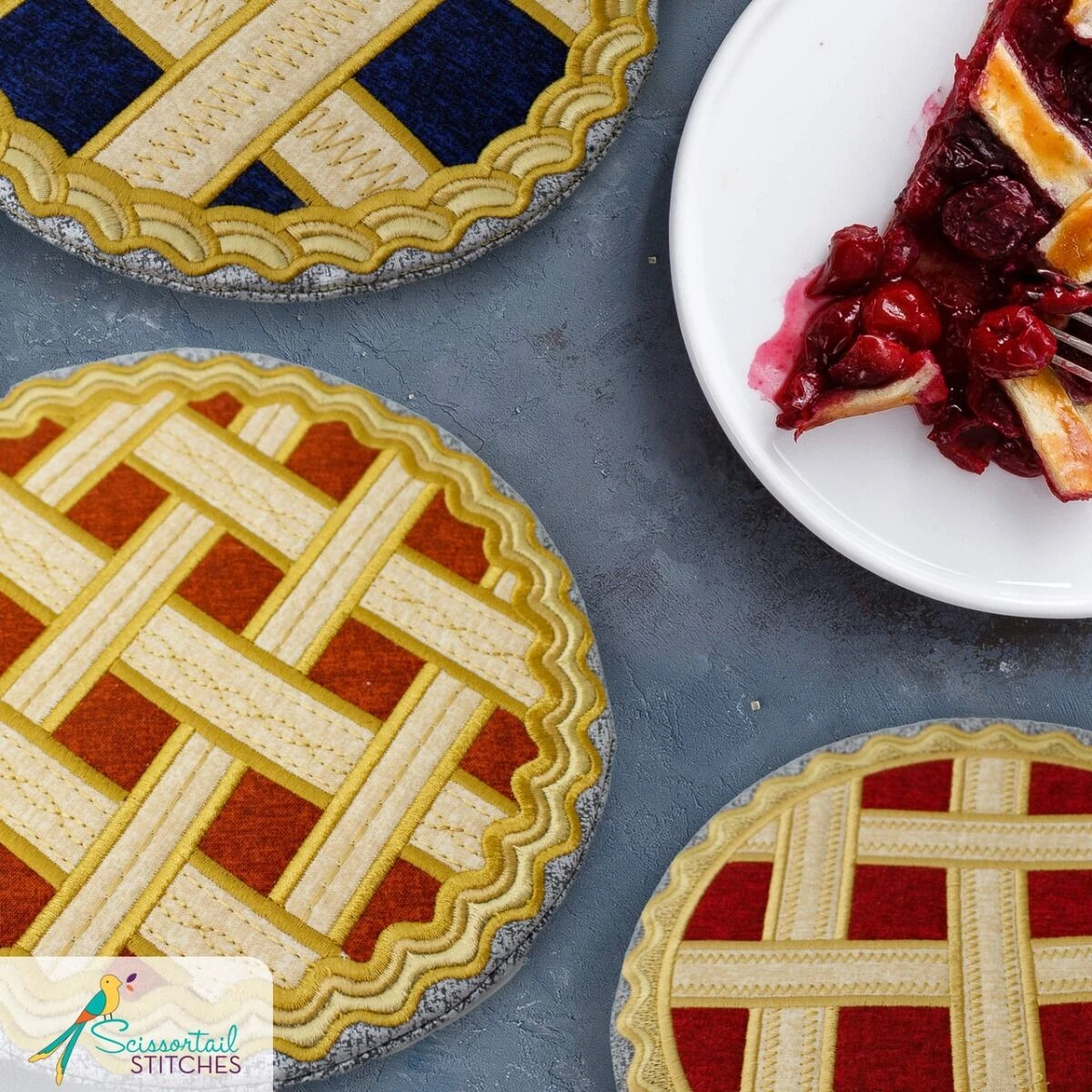 OESD Pie Please Hot Pads Embroidery Collection 5 OESD Pie Please Hot Pads Embroidery Collection - Image 3