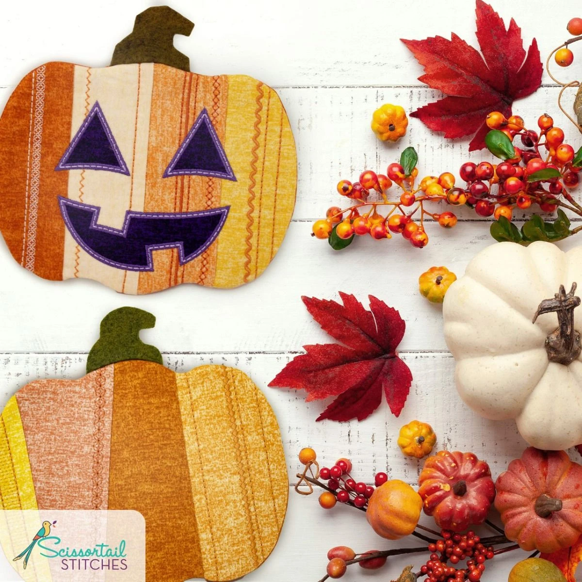 OESD Pumpkin Patch Mug Rugs Embroidery Collection 3 OESD Pumpkin Patch Mug Rugs Embroidery Collection