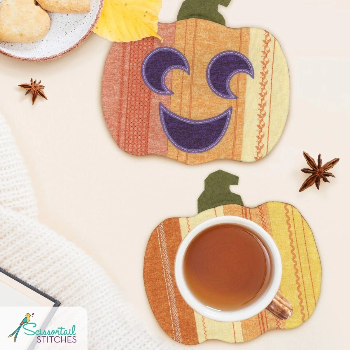 OESD Pumpkin Patch Mug Rugs Embroidery Collection 6 OESD Pumpkin Patch Mug Rugs Embroidery Collection - Image 4